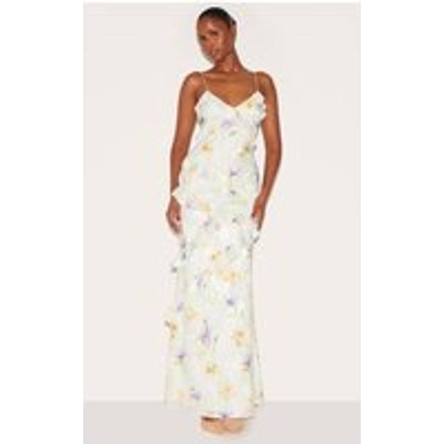 Multi Floral Embroidered Frill Maxi Dress, Multi. - 14