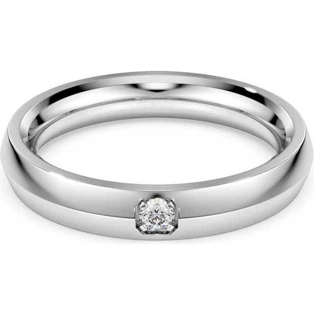 Eternity band ring, Lab-grown diamonds 0.05 ct tw, Round shape, 18K white gold - White - 65