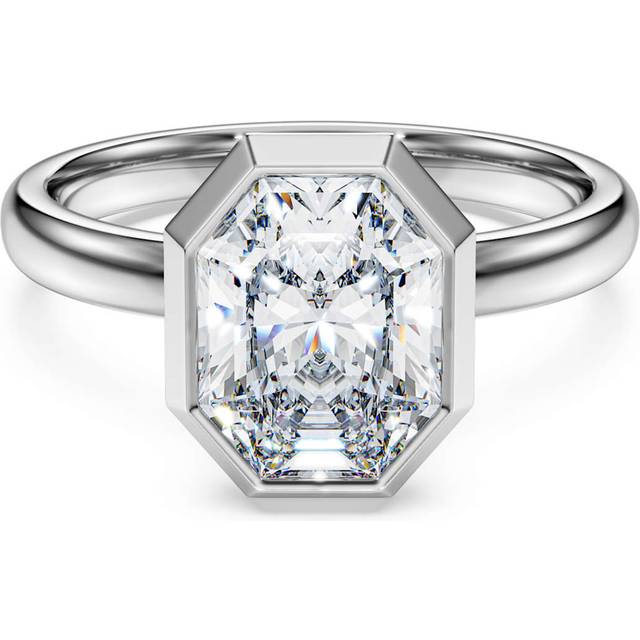Octagon bezel ring, Lab-grown diamonds 2.0 ct tw, Octagon shape, 18K white gold - White - 60