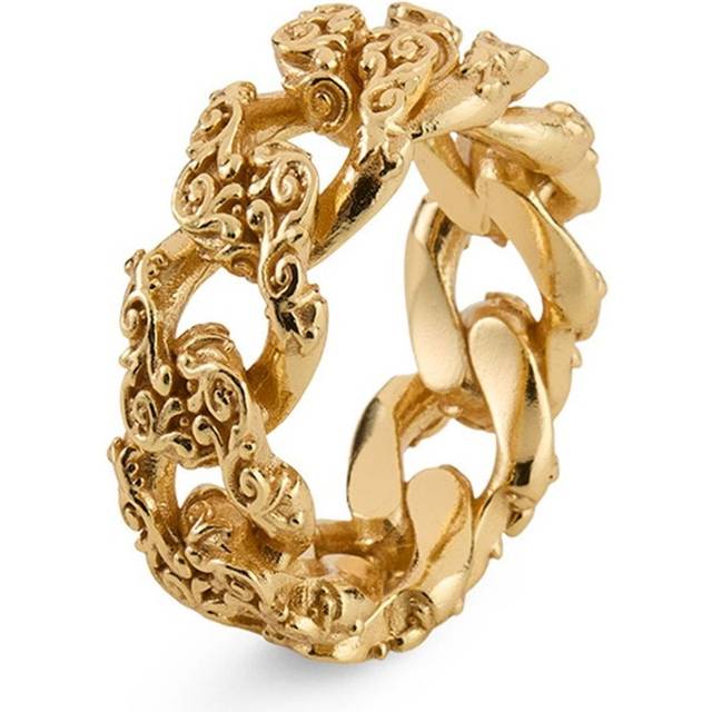 Emanuele Bicocchi - chain-link ring - unisex - Gold Plated Sterling Silver - 19