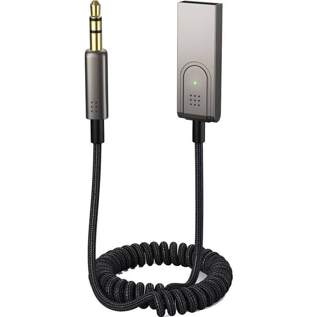 MMOBIEL Bluetooth AUX-adapter USB 3,5 mm för Bil Med Mikrofon - Trådlös Mottagare för Musiklyssning och Handsfree-samtal