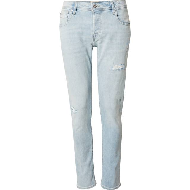 Jack & Jones Glenn Cole Ripped Slim Fit Jeans - Blue Denim, Blue Denim, Size 34, Length Long, Men -  length LONG,34