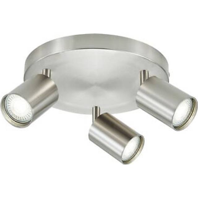 Integral Indoor 3 Way GU10 Round Ceiling Spotlight Satin Nickel