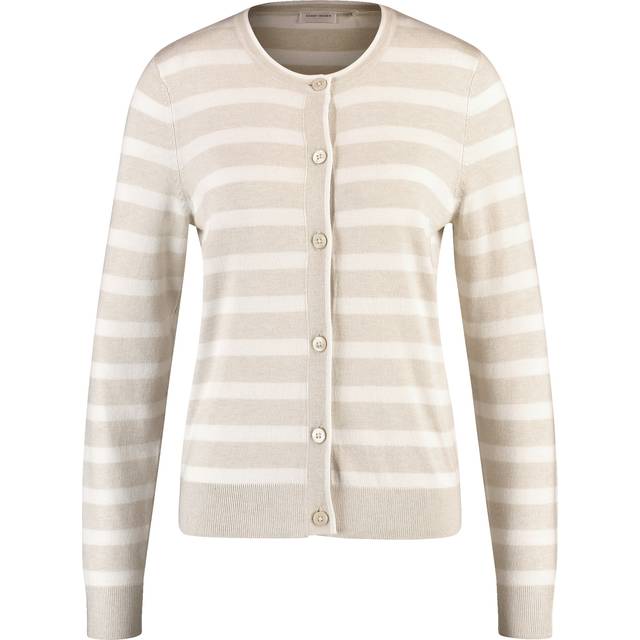 Gerry Weber Fine Knit Striped Cardigan Cream
