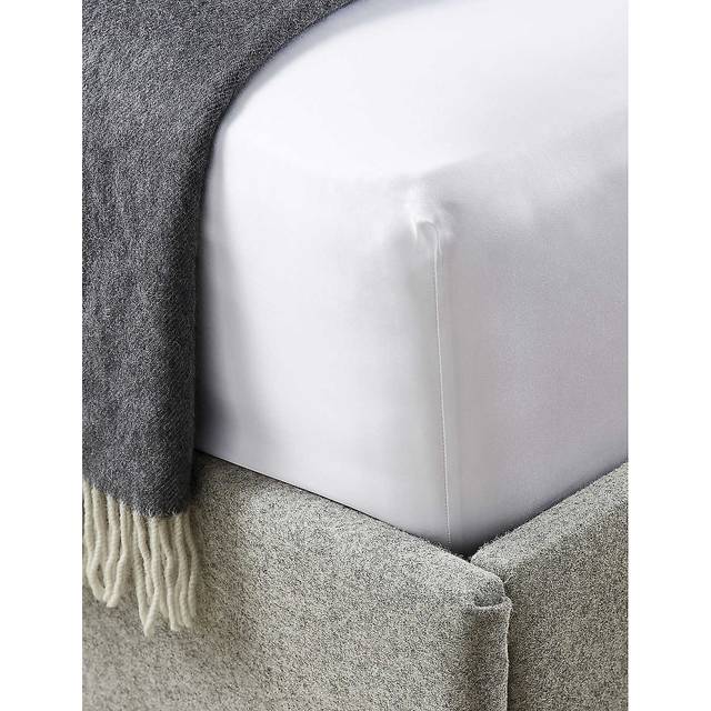 The White Company Savoy Cotton Fitted Sheet Double - WHITE