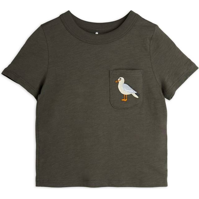 MINI RODINI Seagull Emb Ss Tee |Svart |140/146
