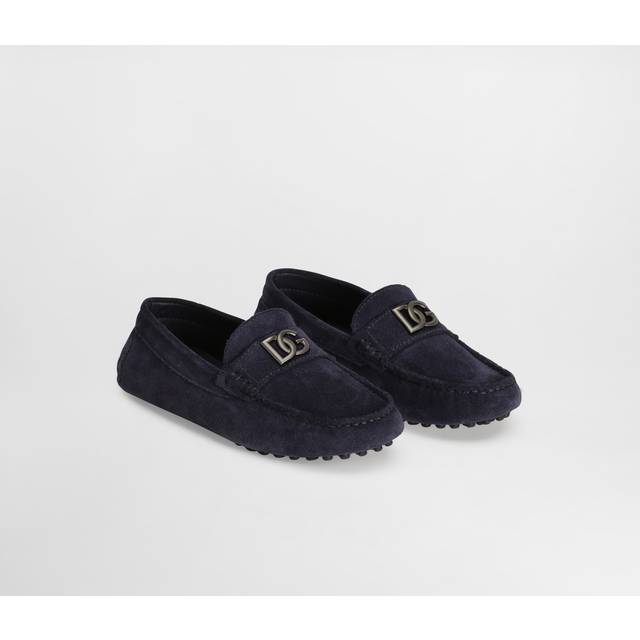 Dolce & Gabbana Boys Navy Blue Suede Loafers - 30