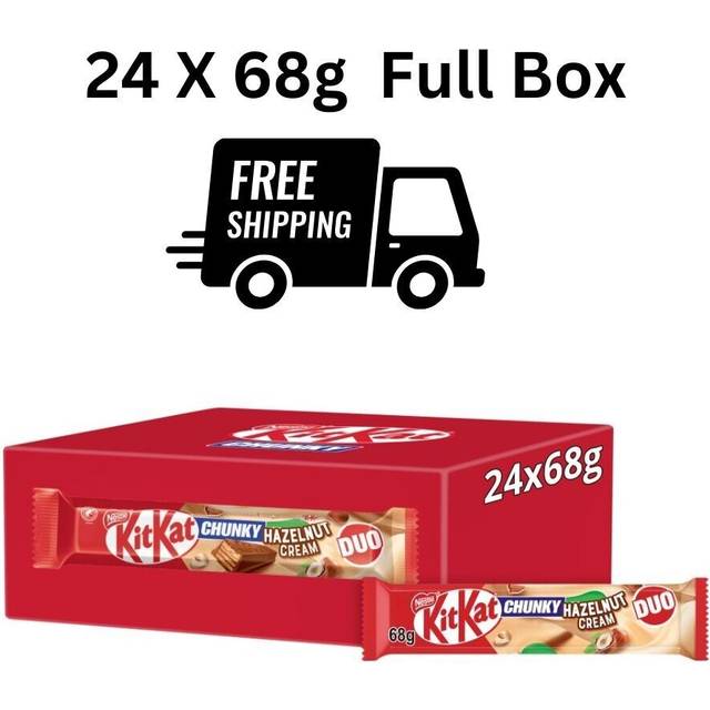 Kitkat chunky duo hazelnut cream chocolate bar 24 x 68g/free delivery/party gift