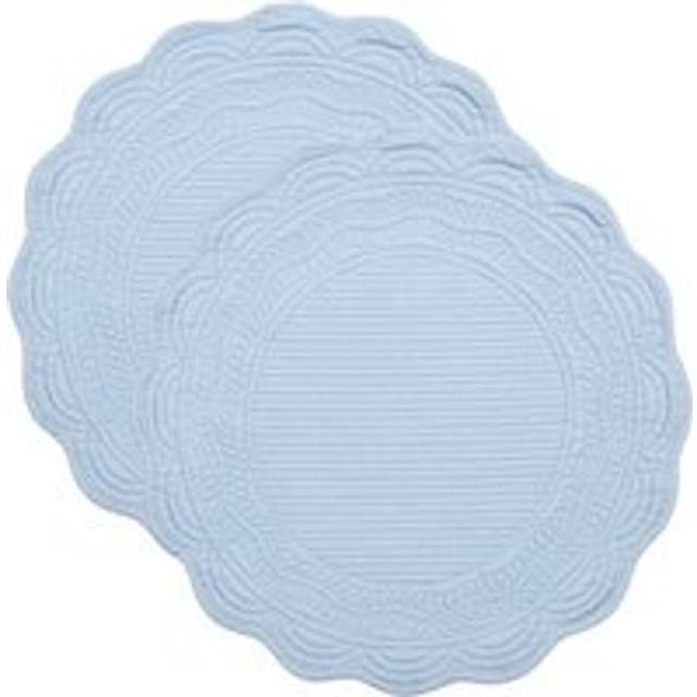 Set of 2 Scalloped Quilted Placemats - Belle Blue