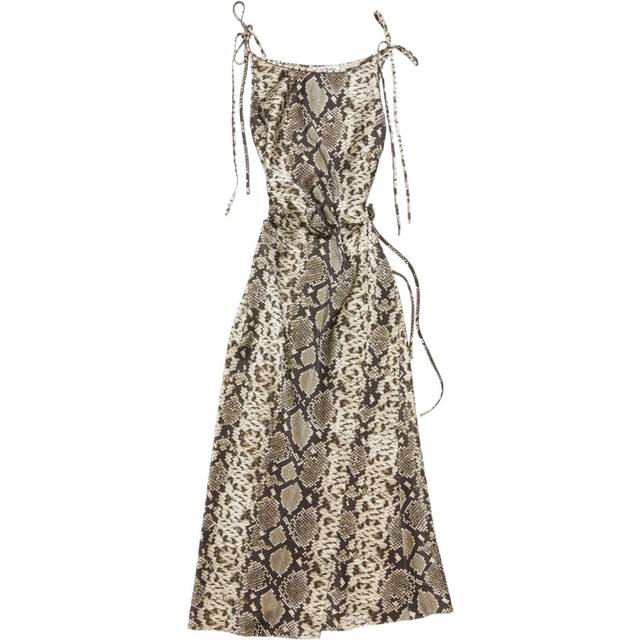 Acne Studios Klänning Satin Snake Print Brun 34