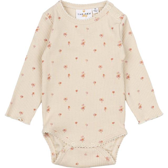 The New Tnsbnoella L_S Rib Body Stl. 68 fepojkar - Långärmad Från Magasin - White Swan Aop (68)