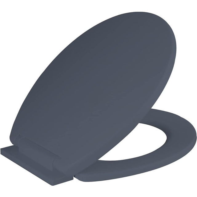 Ram® grey soft close toilet seat with adjustable hinges loo toilet seat quick...