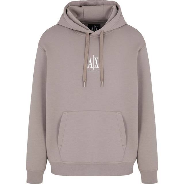 Armani Exchange Logo Hoodie Brown