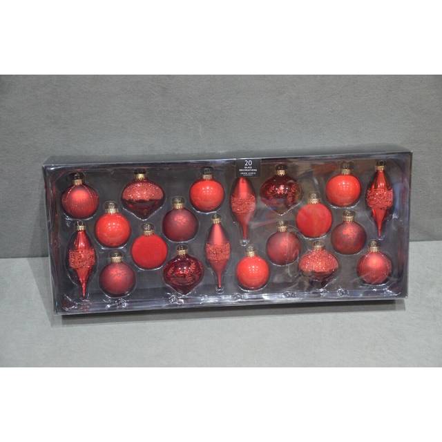 20x john lewis field red glass christmas tree decorations baubles ornaments