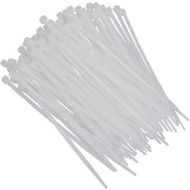 White Nylon Cable Ties Zip Ties Lock Ties 2.5mm X 100mm 100 Pack