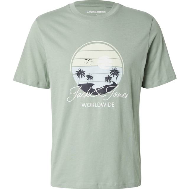 Jack & Jones Palm Circle Graphic T-Shirt - Iceberg Green, Iceberg Green, Size S, Men