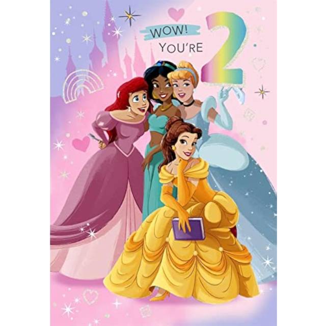 Disney princess 2nd birthday wow card activity inside