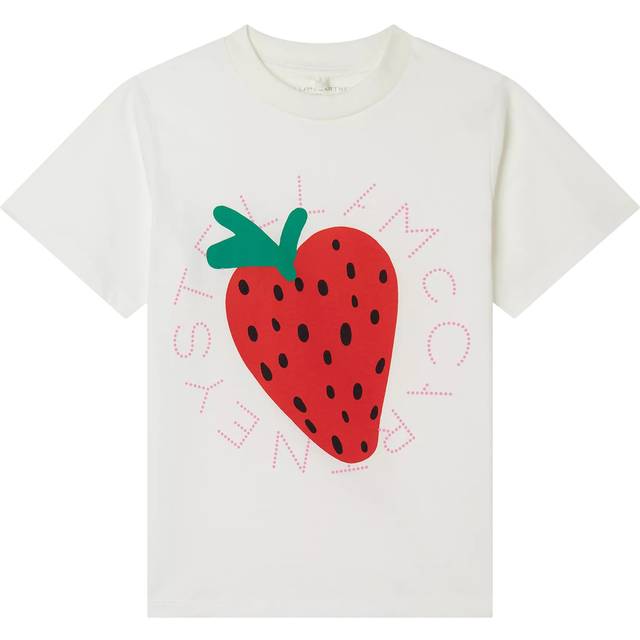 Stella McCartney Kids T-shirt - Ivory m. Jordgubbar - Stella McCartney Kids - 12 år (152) - T-shirt