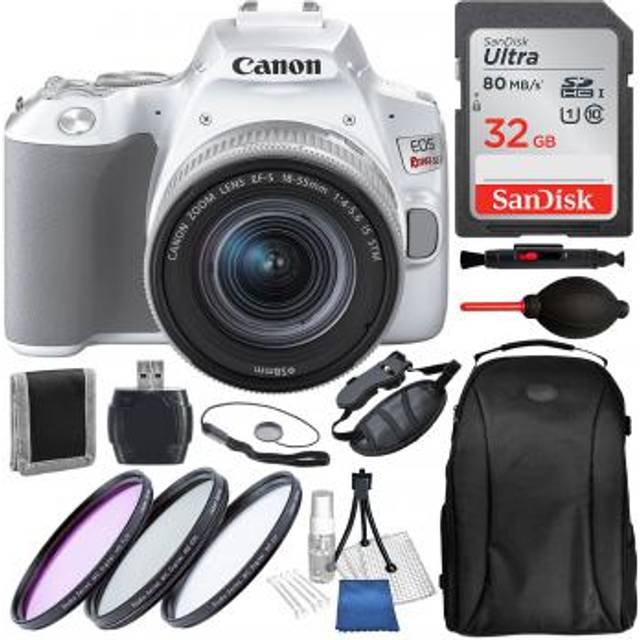 Canon EOS Rebel SL3 DSLR Camera with 18-55mm Lens White - 3457C001 and Accessory Bundle