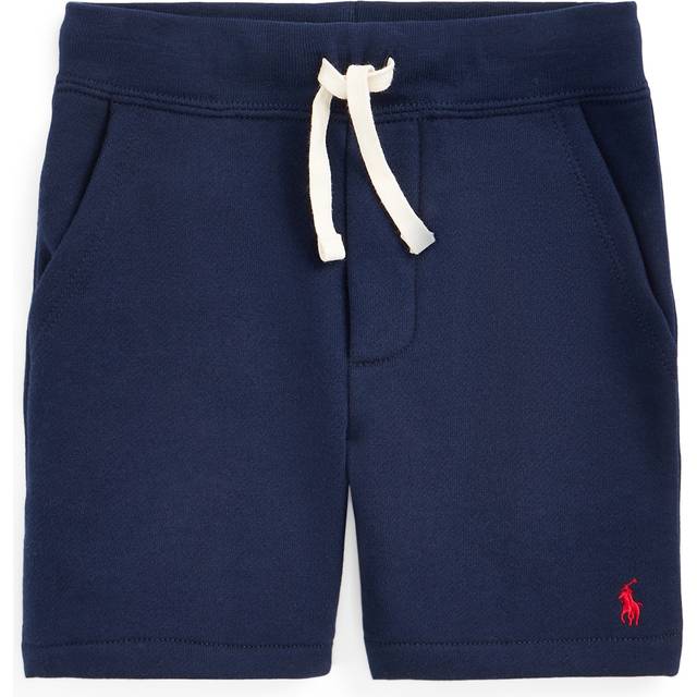 Ralph Lauren Boys Navy Blue Cotton Jersey Shorts With Embroidered Logo - 5 year