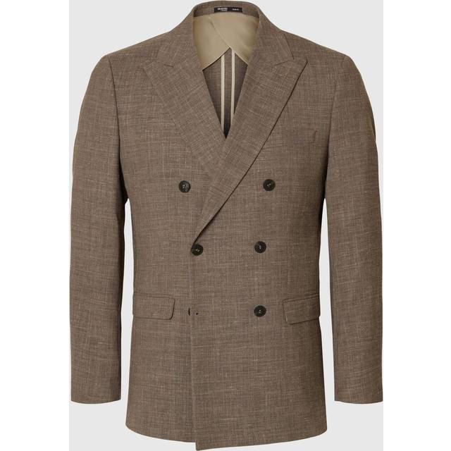 Selected Homme Slhslimoasis SUN DB BLZ Herr Kavajer Stl. 48 - Från Magasin - Dark Sand Melange (48)