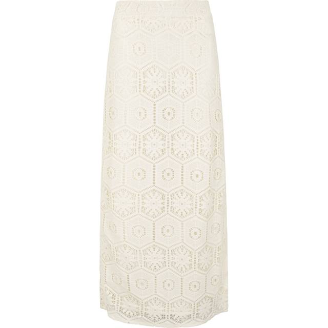 Apricot Women's Cream Tile Crochet Slit Hem Maxi Skirt New Look - UK 10