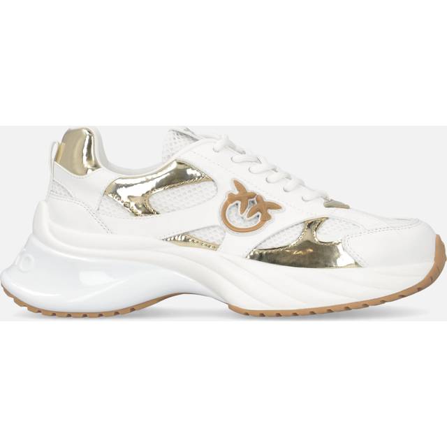 PINKO, Sneakers, female, White, 7 UK, Mesh and Leather Low-Top Trainers
