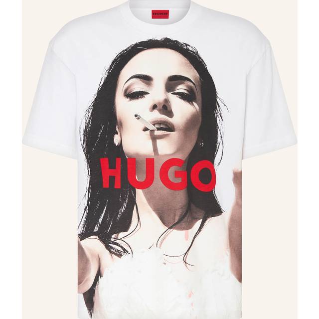 Oversized-fit T-shirt in cotton with high-impact print - White