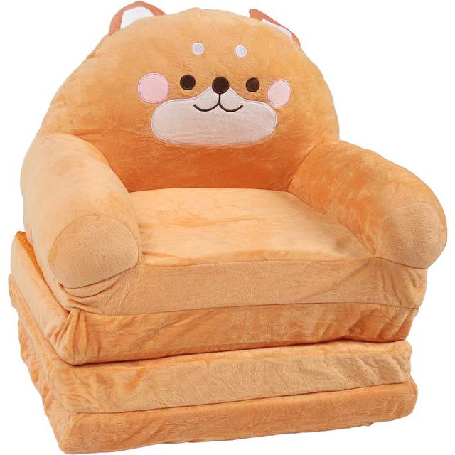 Kids Chair Couch Cartoon Folding Cute Couch Portable Sofa Chair for Home Schools Brown Puppy 4
