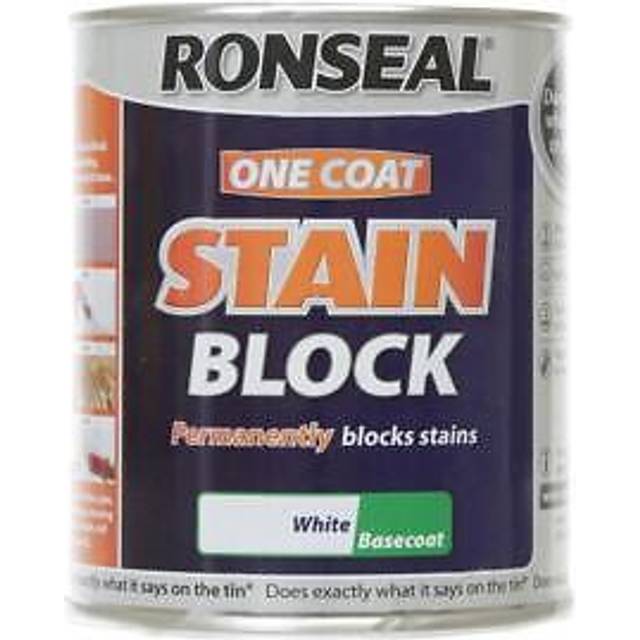 Ronseal white stain block one coat paint emulsion permanent stain blocking paint