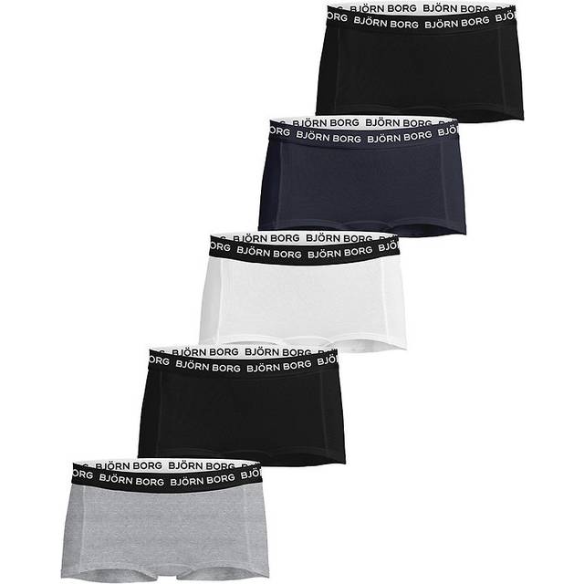 BJÖRN BORG Cotton Stretch Boxer Shorts 5P |Grå |110-116