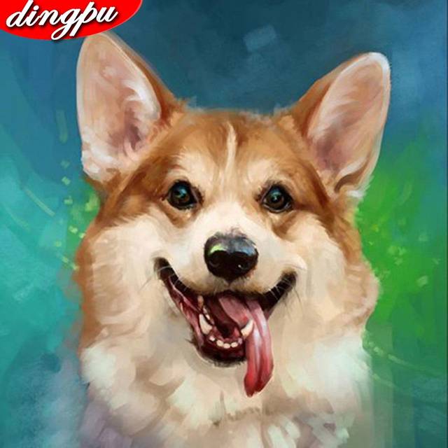 5d Diy Diamond Painting Mosaic Dog Cross Stitch Full Square Drill Pictures Rhinestone Embroidery 30x30CM