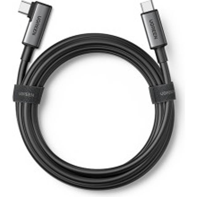Vinklad USB-C-kabel med stöd för Oculus Quest 2 VR-glasögon 60W 5m svart