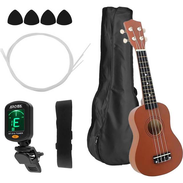 21 Inch Colored Acoustic Soprano Ukulele Beginner Ukulele Uke Kit Basswood with Carry Bag Uke Strap Strings Picks Tuner blue
