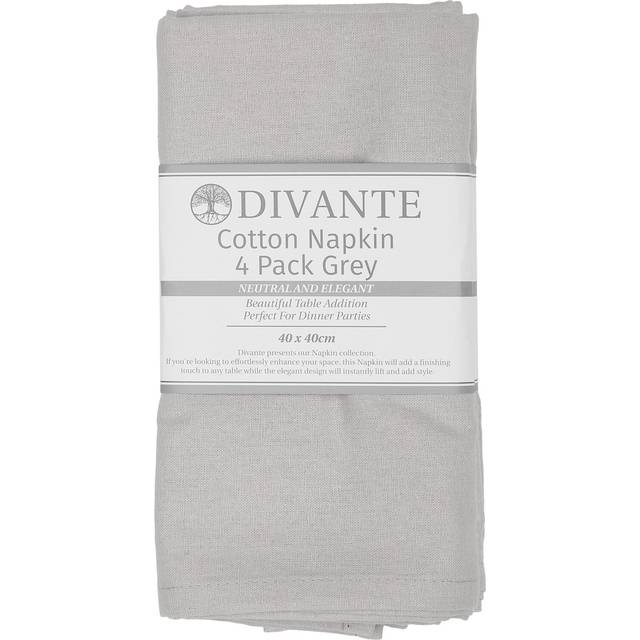 Pack of 4 Cotton Napkins - Grey - Divante