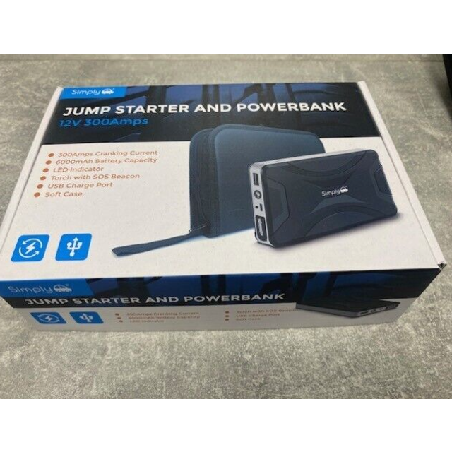 Simply 300AMP Portable Jump Starter - JS003- you get 2
