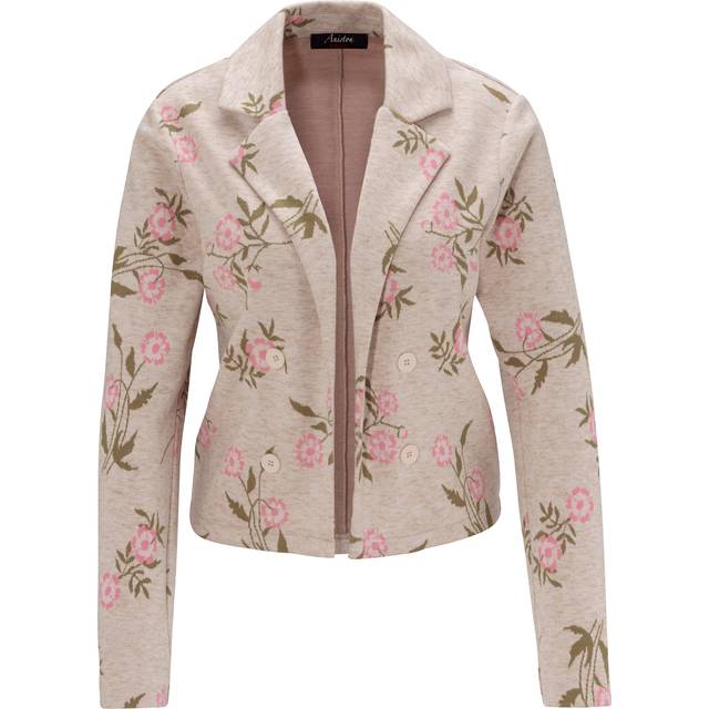 Aniston Edge to Edge Floral Print Blazer - Beige Print