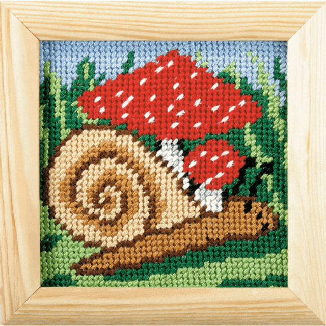Orchidea Embroidery Kit Frame My First Snail Toadstool