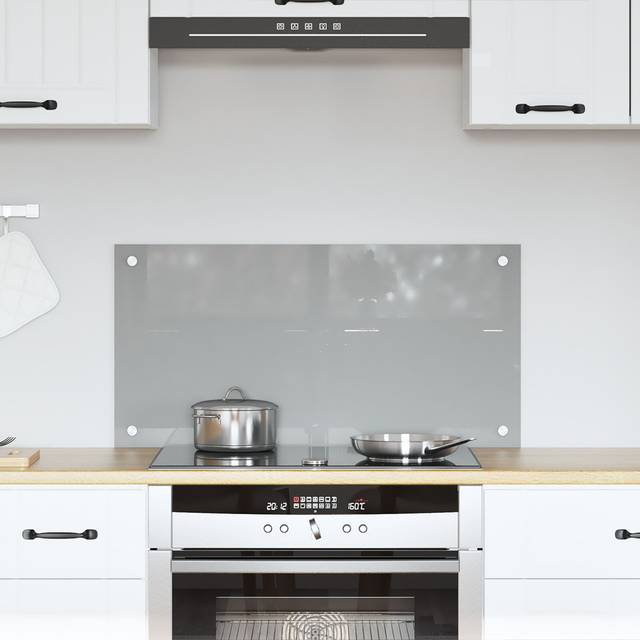 Vidaxl - Kitchen Backsplash Light Grey 80x40x0.6 cm Tempered Glass