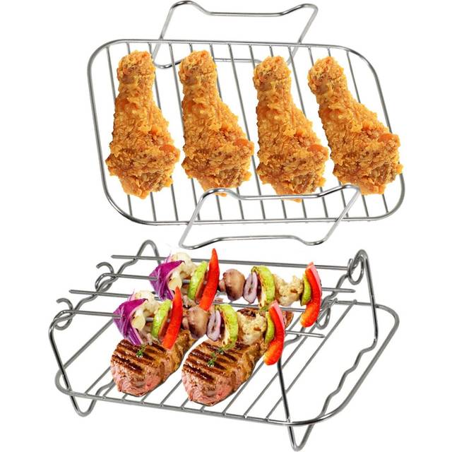 Racks for GEEPAS VORTEX Air Fryer 9L Dual Basket Grill Shelf Skewer x 2