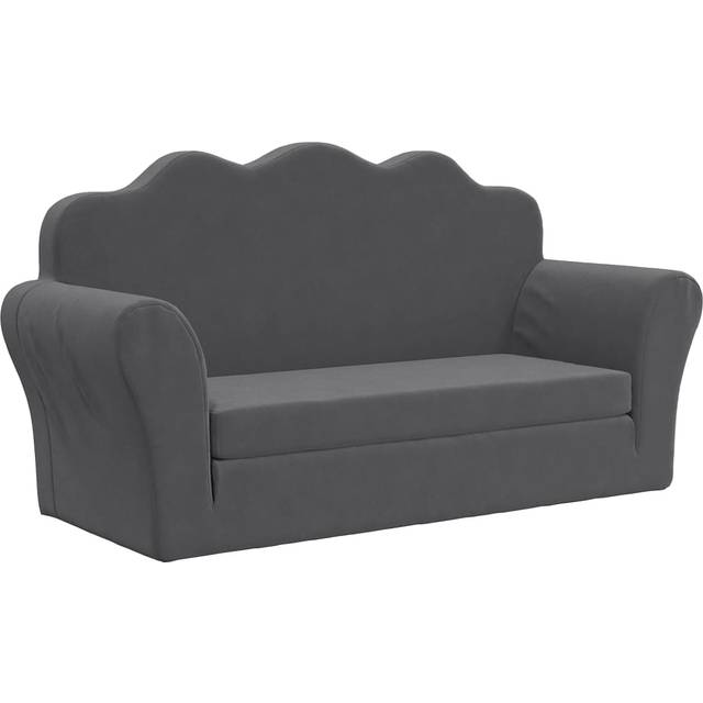 vidaXL Bäddsoffa för barn 2-sits rosa mjuk plysch