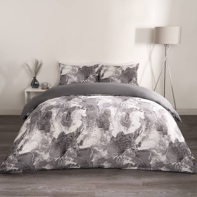 Marble duvet cover set quilt bedding pillowcases reversible single double king