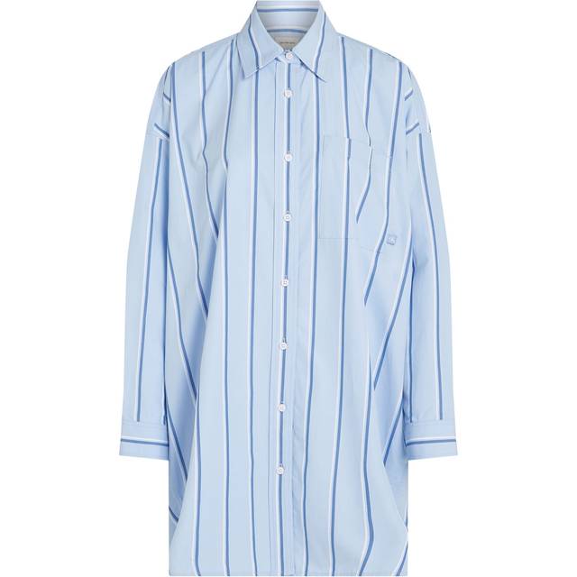 Relaxed Striped Cotton Shirt Dress