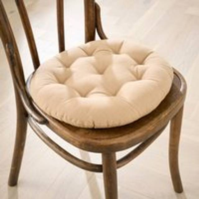 Bistro Cotton Round Seat Pad - Natural
