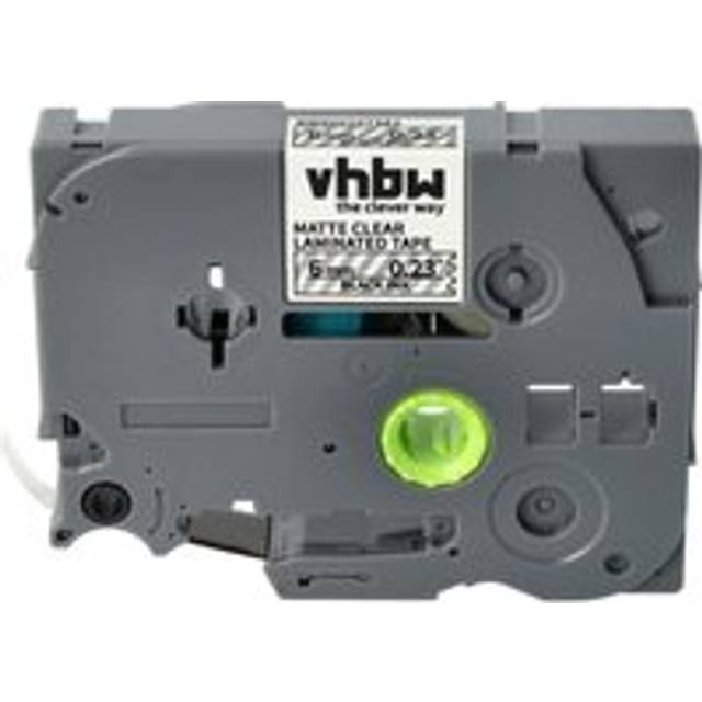 Label Tape compatible with Brother pt 9600, 9400, D450, 9000-Series, D400, D400VP Label Printer 6 mm, Black on Matt-Transparent - Vhbw