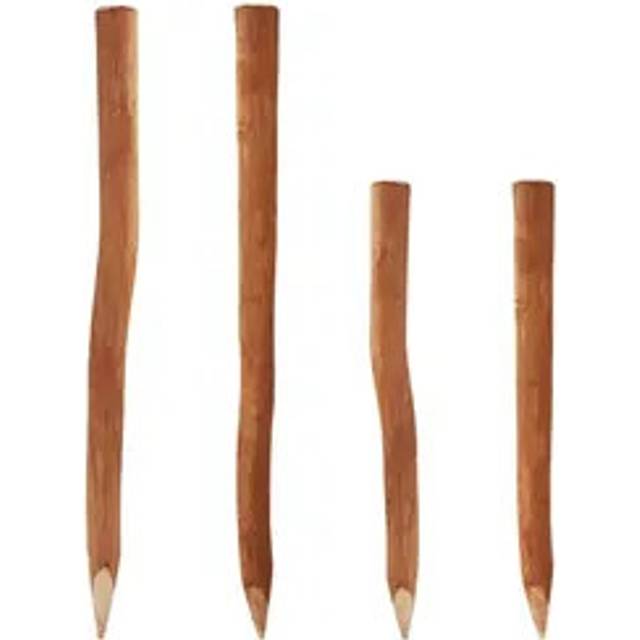 Aquagart - 5 Wooden posts for Picket fence 1.5 m i Diameter 6-9 cm i Fence posts made of Hazelnut i Fence post