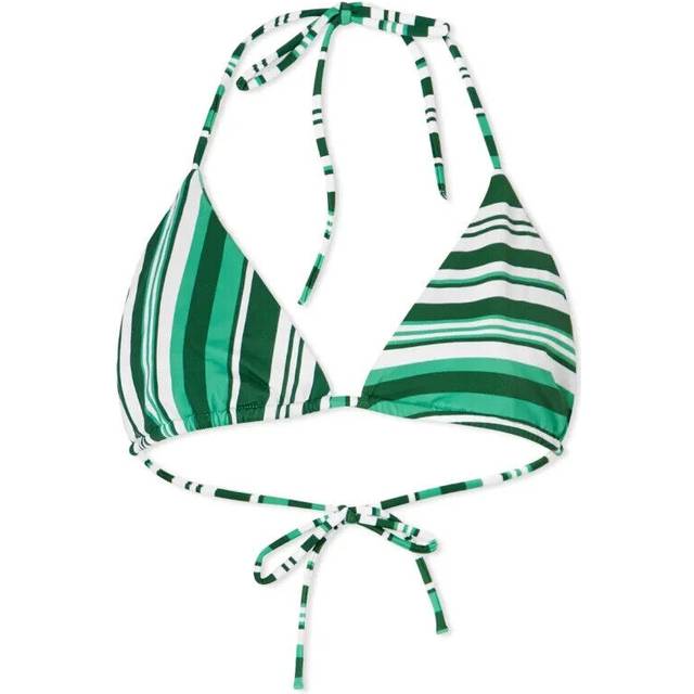 Adanola women's striped halter neck triangle bikini top