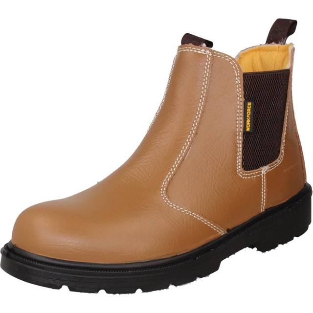 Mens workforce steel toe leather safety dealer boots: wf16-p