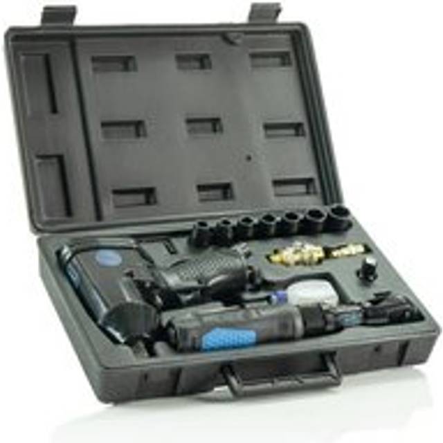 1/2 Inch Air Impact & 3/8 Inch Ratchet Wrench 15pcs Kit Rubber Grip
