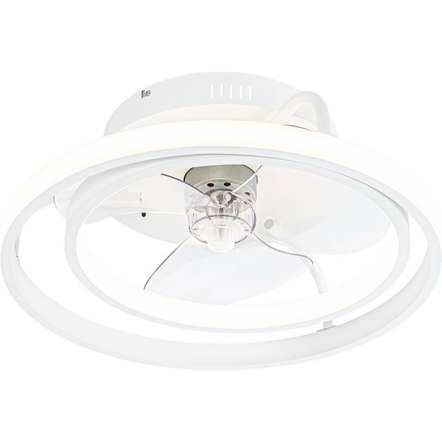 Qazqa - Ceiling Fan White 46.5cm incl. led with Remote Control - Kees